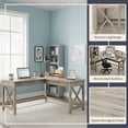 thumbnail image 4 of Lavish Home 59" L-Shaped Farmhouse Style Desk for Home Office in Light Gray Oak Finish, 4 of 6