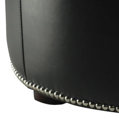 Safavieh Hogan Round Upholstered Ottoman, Black