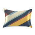 thumbnail image 7 of Yayeee Pillowcase Standard Size Set of 2 Satin Wrinkle Resistant Pillow Case, Retro Colorful Stripes, 7 of 7