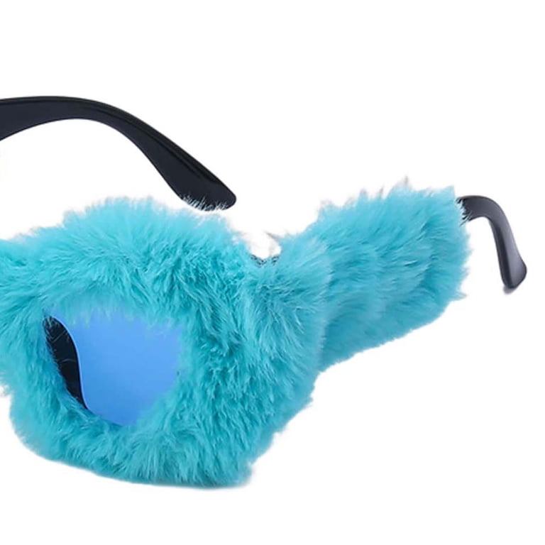 Plush Fuzzy Cat Eye Sunglasses Eyeglasses Vintage Style Cute  display picture 1