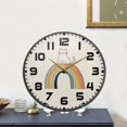 thumbnail image 4 of Yayeee Wall Clock for Living Room 11.9 inch Battery Operated Round with Holder, White Cat Rainbow, 4 of 7