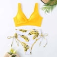 thumbnail image 2 of ibuvkizy Women Bikini Swim Top Tankinis Swimsuits for Women,Fashion Leaf Print Sexy Split Two Piece Swimsuit Padded Swimsuit Tops Ladies Girls Summer, 2 of 4