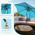 thumbnail image 5 of Autlaycil 9ft Outdoor Patio Umbrellas 6 Ribs with Tilt and Crank Patio Table Umbrella, for Patio Garden and Poolside, Blue, 5 of 7