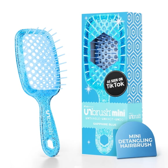 FHI Heat Unbrush Mini cepillo desenredador para un cepillado sin dolor en todo tipo de cabello húmedo o seco, cerdas Duoflex duraderas, cerdas Duoflex antiestáticas, mango ligero