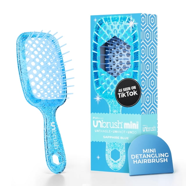 FHI Heat Unbrush Mini cepillo desenredador para un cepillado sin dolor en todo tipo de cabello húmedo o seco, cerdas Duoflex duraderas, cerdas Duoflex antiestáticas, mango ligero