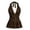 A, variant on Lumistal Halter Top for Women Backless Printed Tank Tops V Neck Slim Fit Tie Back Sleeveless Top for Women Fashion Comfort Summer Casual Beach Tops Coffee M
