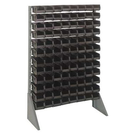 - Single Sided Bin Rail Unit, 96 Bins, Black QUANTUM STORAGE SYSTEMS QRU-12S-210-96BK