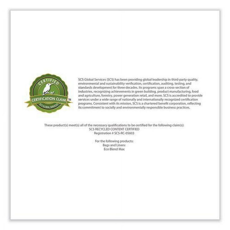 Eco Blend Max Can Liners, 33 gal, 0.8 mil, 33 Eco Blend Max Can Liners, 33 gal, 0.8 mil, 33