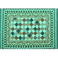 thumbnail image 1 of Ahgly Company Indoor Rectangle Abstract Turquoise Blue Contemporary Area Rugs, 2' x 3', 1 of 4