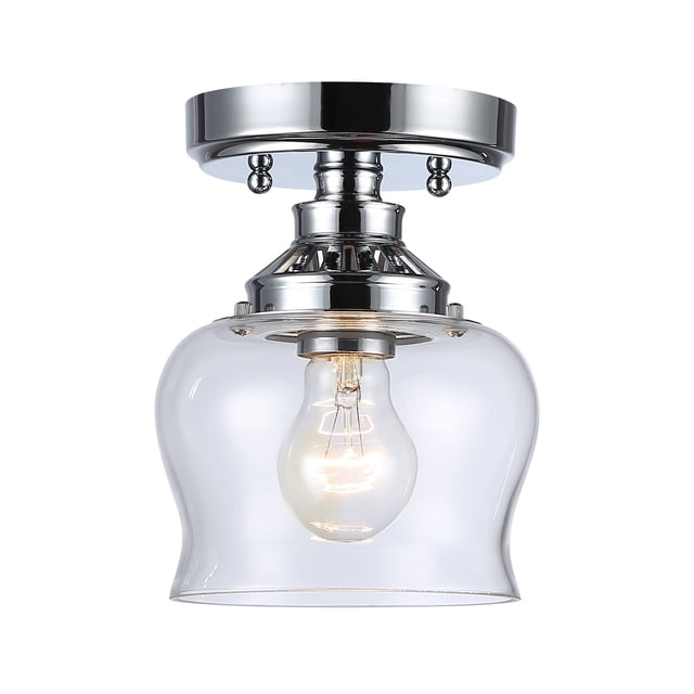 Golden Lighting 3610-Sf Clr Daphne 6" Wide Semi-Flush Ceiling Fixture - Chrome
