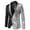 Silver, variant on Wolfast Blazer for Men's Shawl Lapel Party Disco Shinny Color Block Coats Gold XL