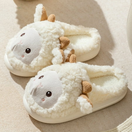 

Gubotare Men Slippers Men s Plush Marshmallow Slide on House Slipper Clog with Memory Foam Beige 6