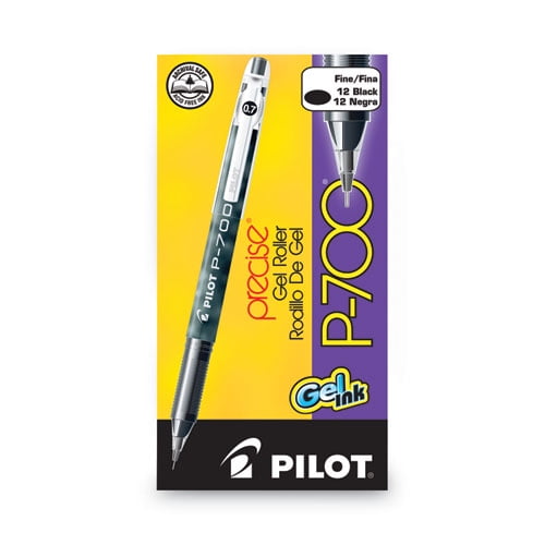 Precise P-700 Gel Pen, Stick, Fine 0.7 mm, Black Ink, Black Barrel, Dozen Precise P-700 Gel Pen, Stick, Fine 0.7 mm, Black Ink, Black Barrel, Dozen