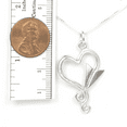 thumbnail image 3 of Love Letter Paper Airplane and Heart Necklace - Gift Boxed with Story Card - Handcrafted Sterling Silver Made in USA (18" chain length), 3 of 5