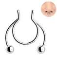 thumbnail image 4 of Nose Ring Non Piercing Stainless Steel Fake Nose Ring Septum Nose Hoop for Women, 4 of 10