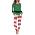 thumbnail image 1 of Conjunto de ropa de dormir de dos piezas para mujer, Jersey versátil, pijama acogedor, pantalones largos de manga larga, ropa de noche de otoño, 1 of 4
