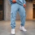thumbnail image 2 of Basysin Men Jogger Cargo Pants Elastic Stretch With Pocket Casual Sweatpants Relaxed Fit Daily Workout Lounge Trousers Men, 2 of 6
