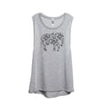 thumbnail image 1 of Thread Tank Floral Elephant Women's Sleeveless Muscle Tank Top Sport Grey Small, 1 of 3