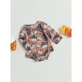 thumbnail image 3 of Wassery Infant Baby Rompers 3M 6M 12M 18M Halloween Clothes Cat/Bat Print Toddler Long Sleeve Jumpsuit for Newborn Infant, 3 of 8