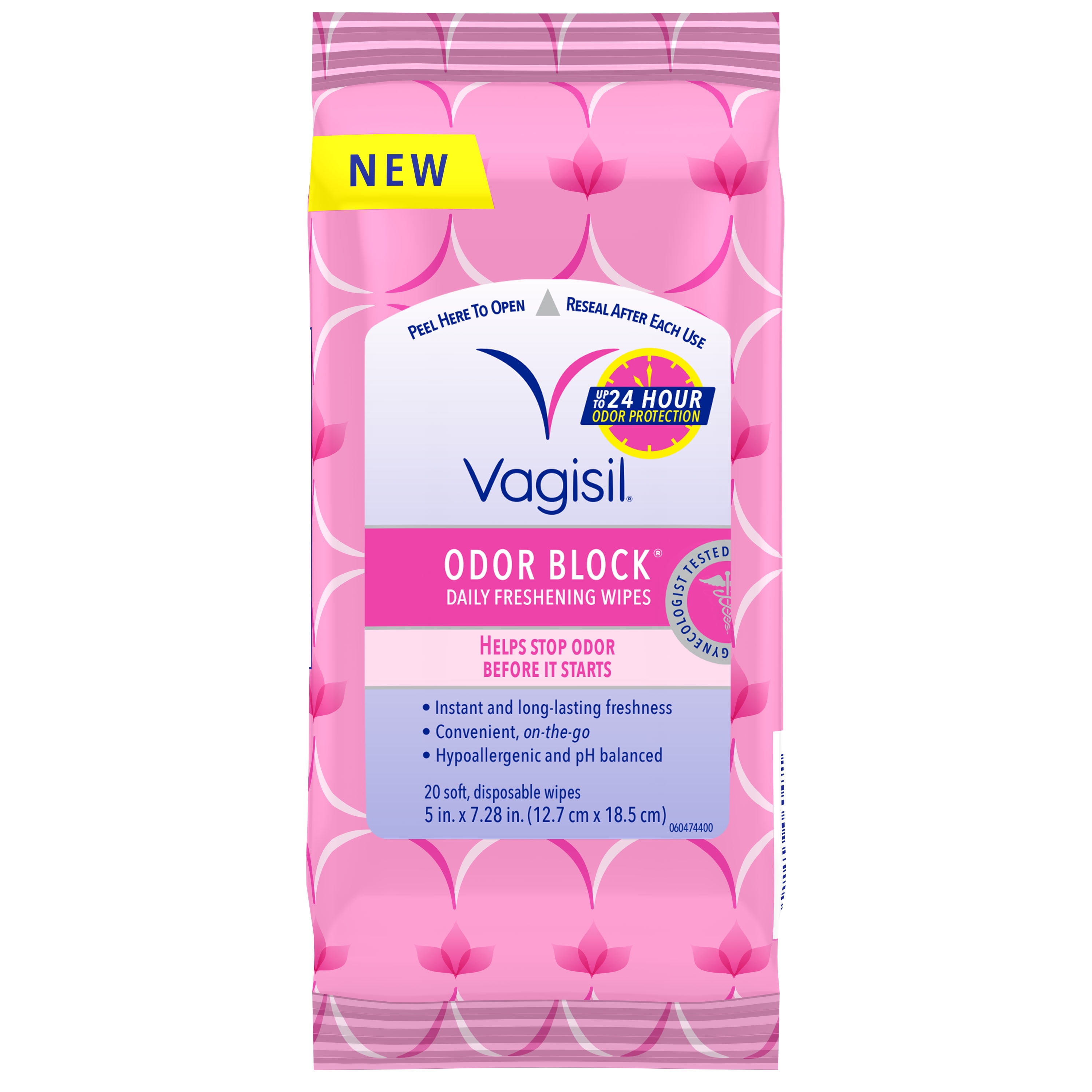 Vagisil Odor Block Daily Freshening Wipes, 20 Wipes