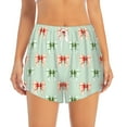 thumbnail image 2 of Lsque Colorful polka dots bow Printed Women's Running Shorts with Liner Pockets,Elastic Quick Dry Workout Athletic Gym Yoga Shorts,Womens High Waist Shorts-Small, 2 of 7