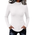 thumbnail image 5 of FAZVAOO Women's High Neck Base Layer Shirt Stretchy Warm Winter Layering Shirt, 5 of 9