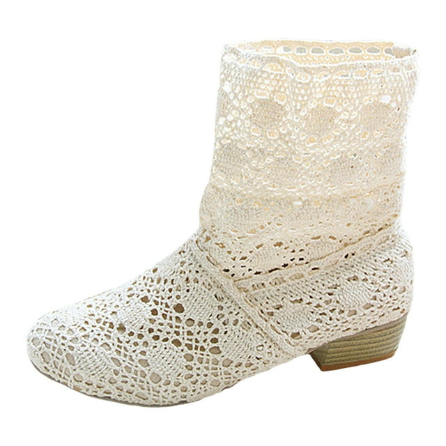Bottines Tendance pour Femmes Design Lacets Talon Bas - sur Chaussures Courtes pour Automne Saison