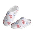 thumbnail image 2 of Disketp Red Squirrel And Blue Rabbit Women's Men's Slippers Plush Slip-On House Slipper for Winter Indoor Soft Cushion Non-slip Fluffy Slides Slippers-13, 2 of 7