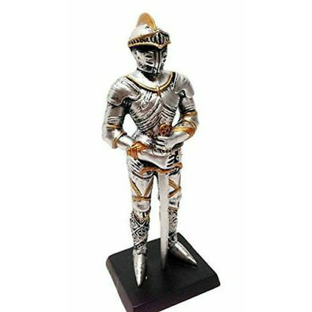Ebros Medieval Knight Suit Of Armor Figurine Elite Swordsman Dollhouse Miniature 4
