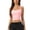 Pink, variant on Women's Crop Tank Top, Sleeveless Cami with Built-In Bra, Double Strap Yoga Top, Breathable Athletic Shirts for Workout, Gym, Running, and Casual Wear