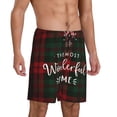 thumbnail image 2 of Balery Wonderful Time Christmas Pantalones cortos de pijama de punto de algodón para hombre con cinturilla y bolsillos-X-Large, 2 of 6