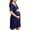Navy, variant on Women Maternity Solid Dress Summer Short Sleeve V-Neck Pleated Waist Dress Casual Breathable Pregnancy Clothes Hot Pink XXL