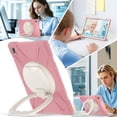 thumbnail image 4 of Case for Samsung Galaxy Tab S10 FE+ 13.1 inch, 360 Degree Rotating Hand Grip Shockproof Cover with Shoulder Strap, Cherry Pink, 4 of 7