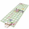 thumbnail image 6 of Happy Easter Kitchen Runner Rug 2x6 Washable Runners for Hallway Non Slip Cute Bunny Spring Flowers Butterfly Green Plaid Large Area Rug Indoor Floor Carpet for Bathroom Laundry Entryway Bedroom, 6 of 8