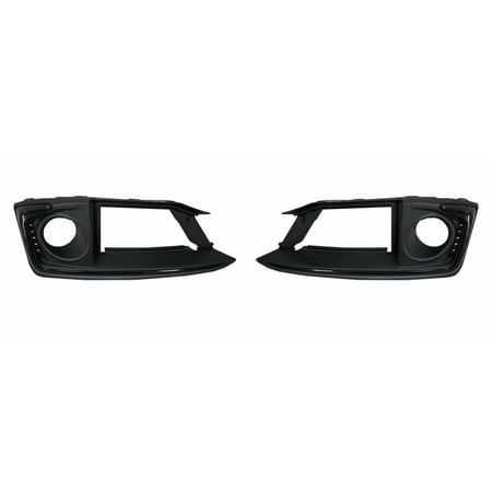 For Honda Civic 2019 2020 2021 Fog Light Bezel Driver and Passenger Side | Pair | Front | Black | Plastic | Replacement For HO1038147, HO1039147 | 191275775943, 191275775974