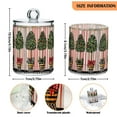 thumbnail image 5 of Yayeee 4 Pack Qtip Holder Bathroom Cotton Swab Canister with Lid Clear Dispenser Set, Stripes Trees, 5 of 6