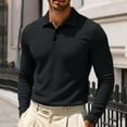 thumbnail image 2 of Breeze Polo Shirts for Men Long Sleeve Belly Collared Textured Shirt | Stretchy quick dry golf casual cool tops, button down wearbreeze mens polo Dark Gray 7XL, 2 of 6