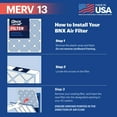 thumbnail image 4 of BNX TruFilter 16x20x1 Air Filter MERV 13 (6-Pack) - MADE IN USA - Electrostatic Pleated Air Conditioner HVAC AC Furnace Filters for Allergies, Pollen, Mold, Bacteria, Smoke, Allergen, MPR 1900 FPR 10, 4 of 8