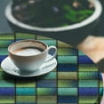 thumbnail image 2 of Ambesonne Colorful Fitted Round Tablecloth, Modern Geometric Bohem, 36"- 40" Diameter, Blue Green, 2 of 5