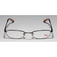 thumbnail image 3 of NEW PUMA 15354 YOCTO MENS/WOMENS DESIGNER FULL-RIM LIGHT / DARK BROWN SIMPLE & ELEGANT VISION CARE FRAME DEMO LENSES 48-18-135 SPRING HINGES EYEGLASSES/EYE GLASSES, 3 of 9