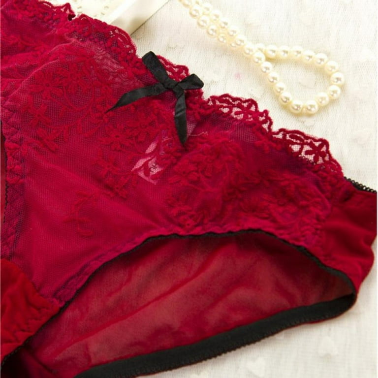Push Up Lace Bra + Panties Sets Gather Women Lace Bra Set Solid