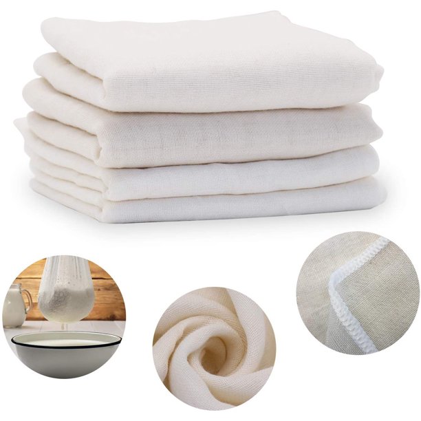 4Pack Cheese Cloth, 50.80 x 50.80 cm Frilled Cheese Cloth, Reusable