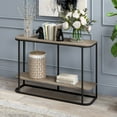 thumbnail image 3 of Evelyn&Zoe Selene 45" Wide Rectangular Console Table, Blackened Bronze/Antiqued Gray Oak, 3 of 5
