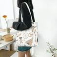 thumbnail image 6 of DouZhe Reusable Grocery Bags, Boho Stylish Chic Hippie Style Lightweight Polyester Canvas Cloth Tote Bag for Travle Gym Shopping School, 15" x 16", 6 of 7