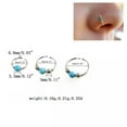 thumbnail image 3 of K-KED Fake Piercing Nose Hoops Clip Cuff Simple Nose Ring Cartilage Earrings Gifts-Rose Gold Turquoise-10mm, 3 of 9