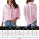 thumbnail image 2 of Camisa De Manga Larga Blusas de mujer Camisa con botones Vertical Raya Traje de trabajo de oficina (Rosa M) Kuymtek para Mujer Rosa T XL, 2 of 6