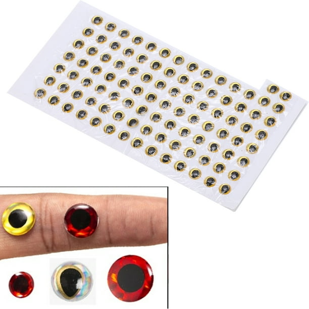 Fishing Fake Eyes, Epoxy Plastic And Resin 3D Simulation Artificial Fishing  Lure Eyes For Making Fly Tying Lure Gold 