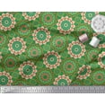 thumbnail image 3 of Soimoi Green Rayon Crepe Fabric Multicolor Mandala Print Sewing Fabric Yard 46 Inch Wide, 3 of 3
