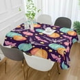 thumbnail image 4 of Coolnut Halloween Colorful Pumpkins Rectangle Tablecloth 54x54In,Dinner Table Cover for Outdoor & Indoor Patio, Picnic, BBQ, Holiday Party Halloween Decoration, 4 of 7