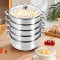 thumbnail image 5 of 5-tier High-quality Material stainless steel steamer Silver Round for Dumplings, Vegetables and Fish, 5 of 20